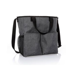 Thirty-One charcoal crosshatch Organizing Tote